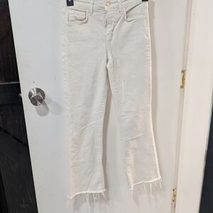 L'AGENCE Cream Ankle Jeans